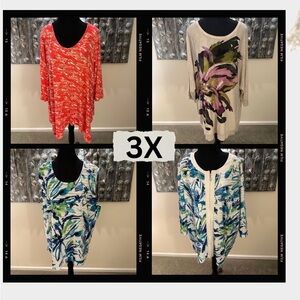 ⭐️ Lot of 4 3X Ladies Tops